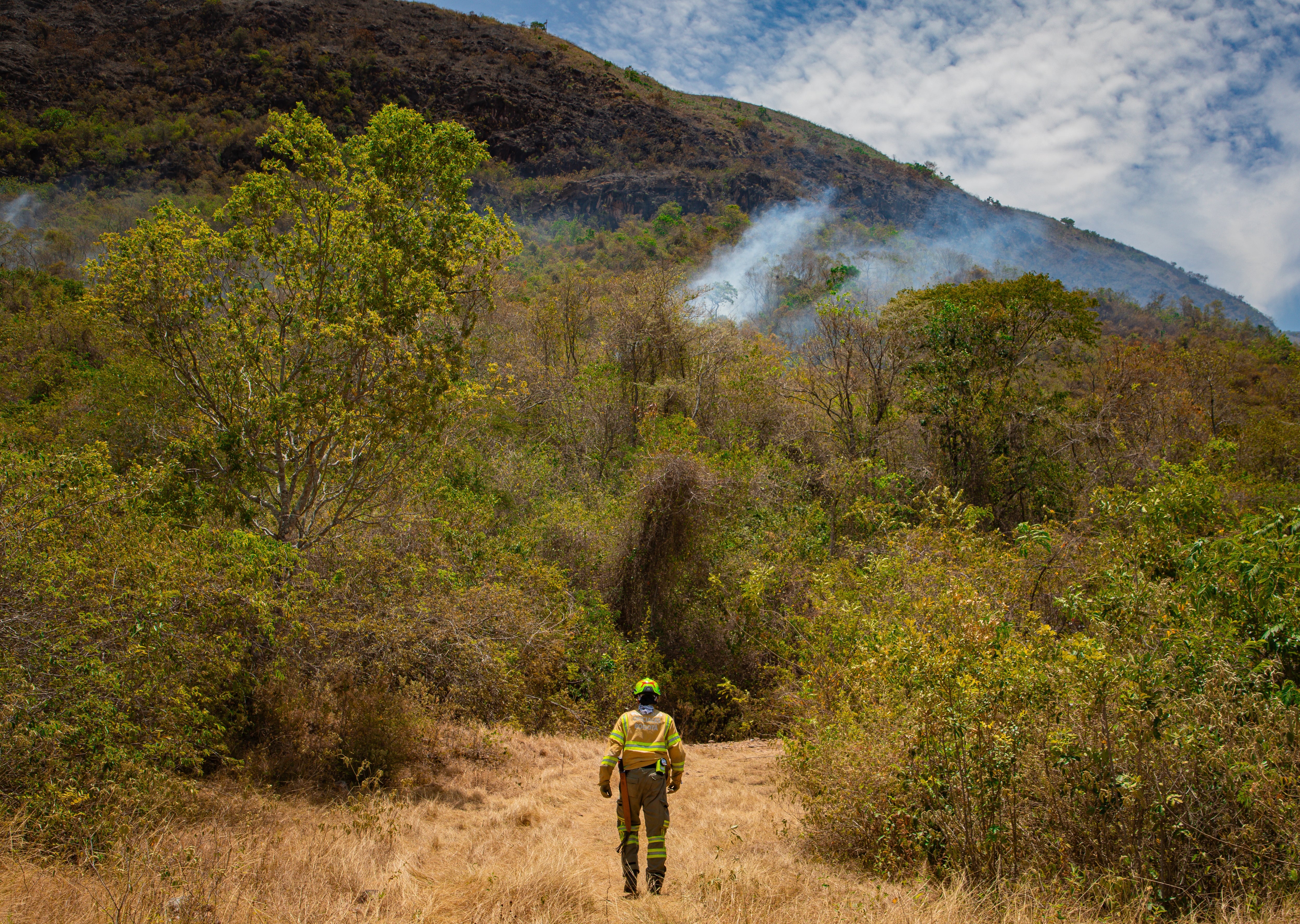 Incendios forestales en el departamento del Tolima 
Bomberos, helicóptero