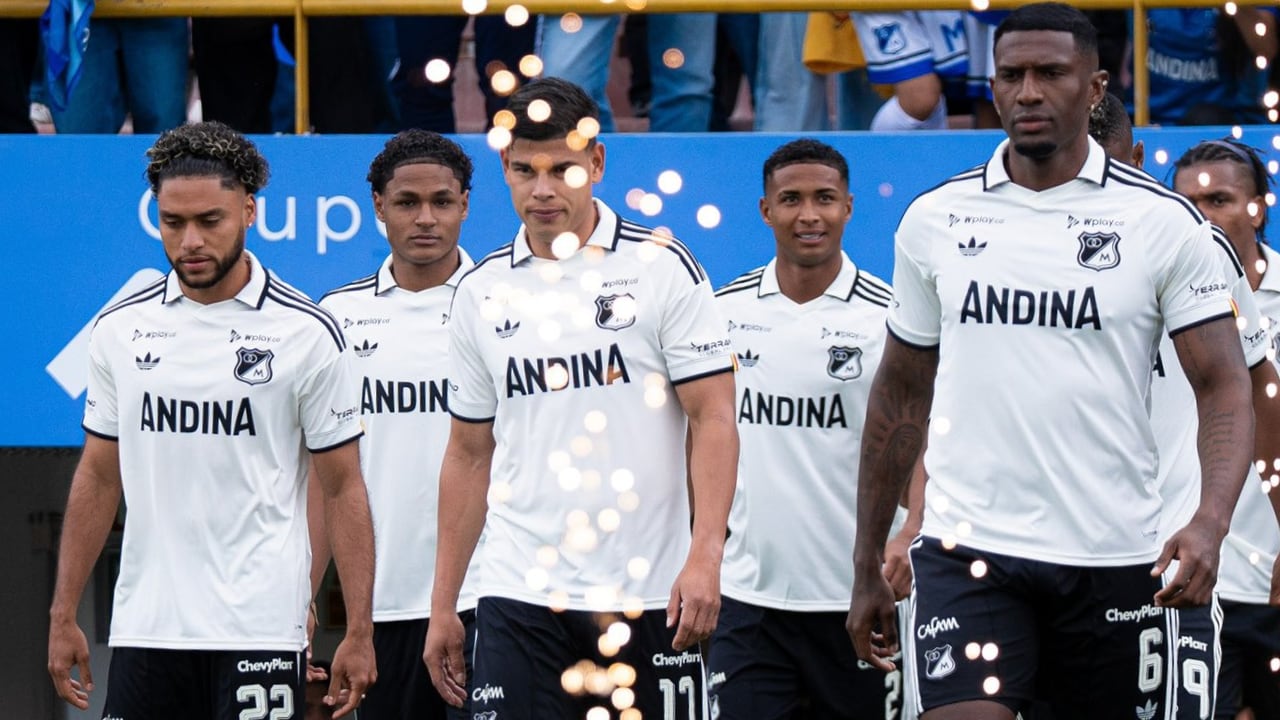 Parte del plantel de de Millonarios que fue presentado para el 2026-II