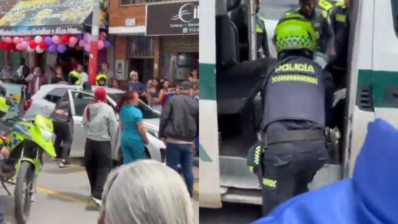 Este es el momento exacto en el que los policías atienden la situación.
