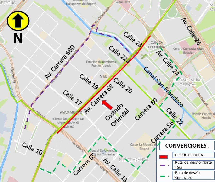Cierre Avenida 68 Bogotá