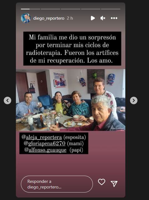 Diego Guauque recibió sorpresa de su familia