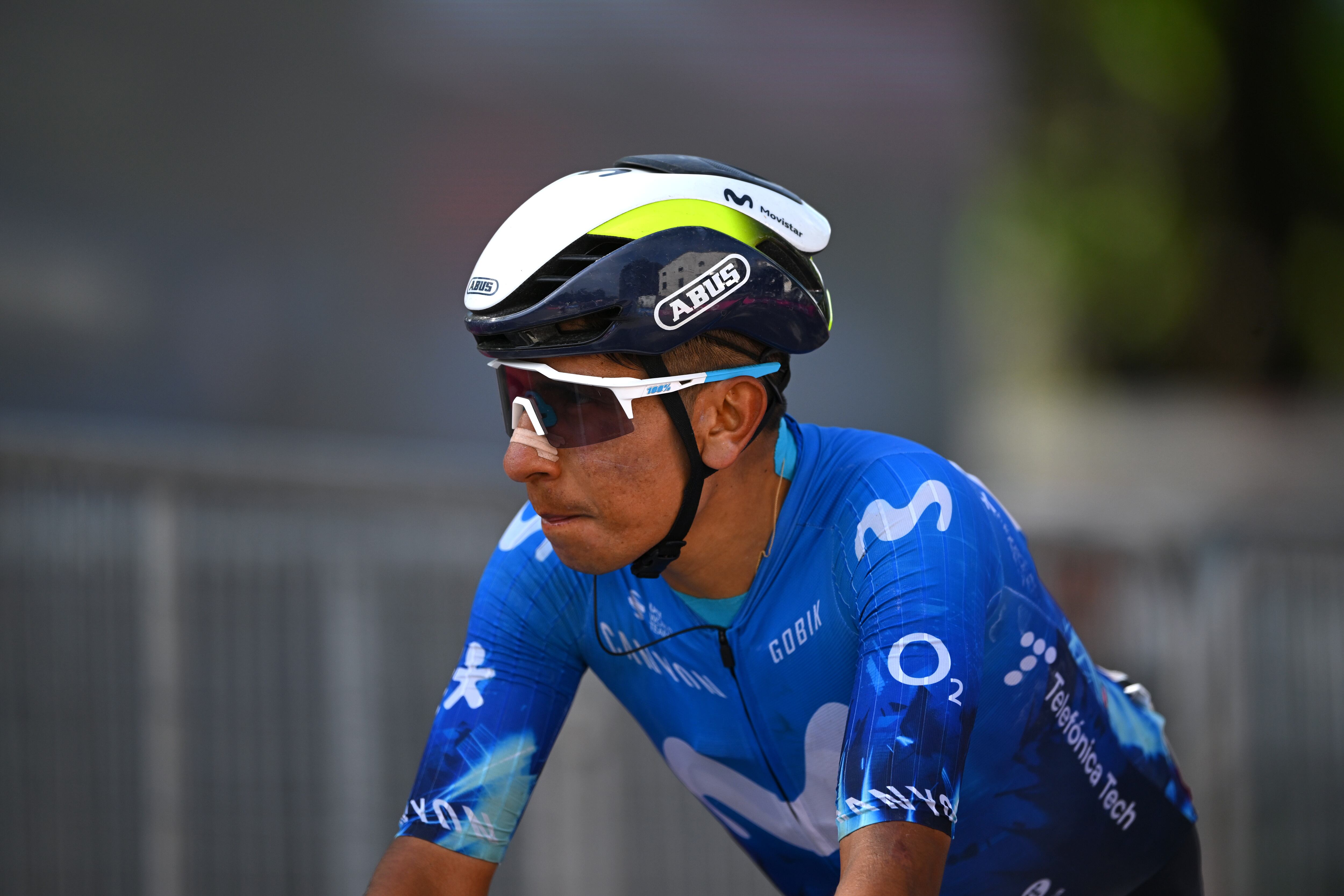BASSANO DEL GRAPPA, ITALY - MAY 25: Nairo Quintana of Colombia and Movistar Team crosses the finish line during the 107th Giro d'Italia 2024, Stage 20 a 184km stage from Alpago to Bassano del Grappa / #UCIWT / on May 25, 2024 in Bassano del Grappa, Italy.  (Photo by Dario Belingheri/Getty Images)