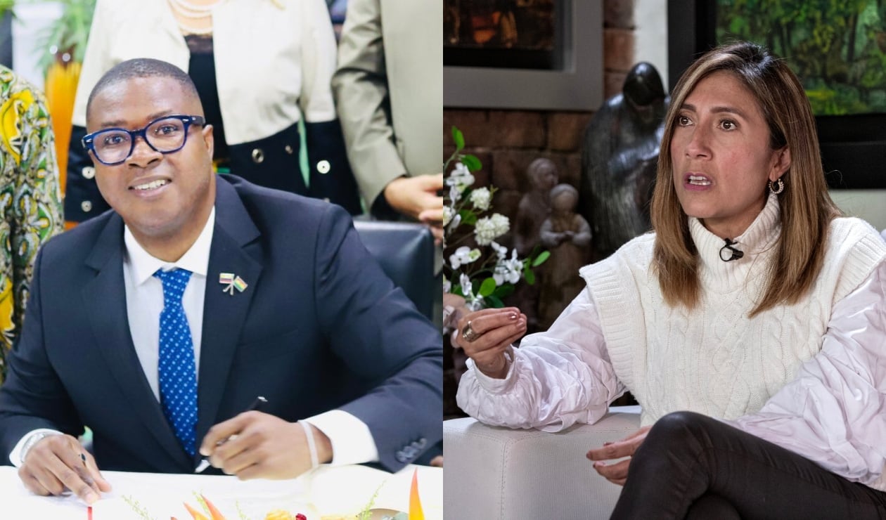 Daniel Garcés Carabalí, embajador de Colombia en Ghana y Beatriz Niño, su expareja que lo denunció por violencia y la "retención" de sus dos hijos menores.