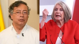 Presidente Gustavo Petro y la exministra Cecilia López.
