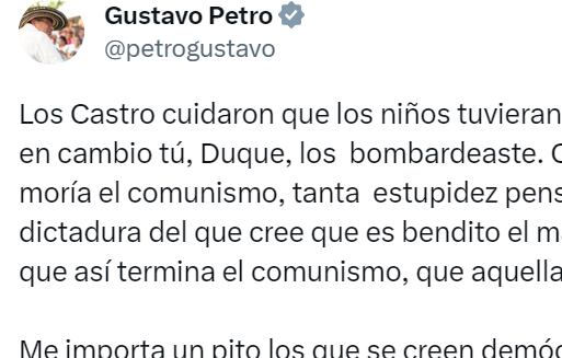 Petro se mostró molesto con el mensaje enviado por Duque.