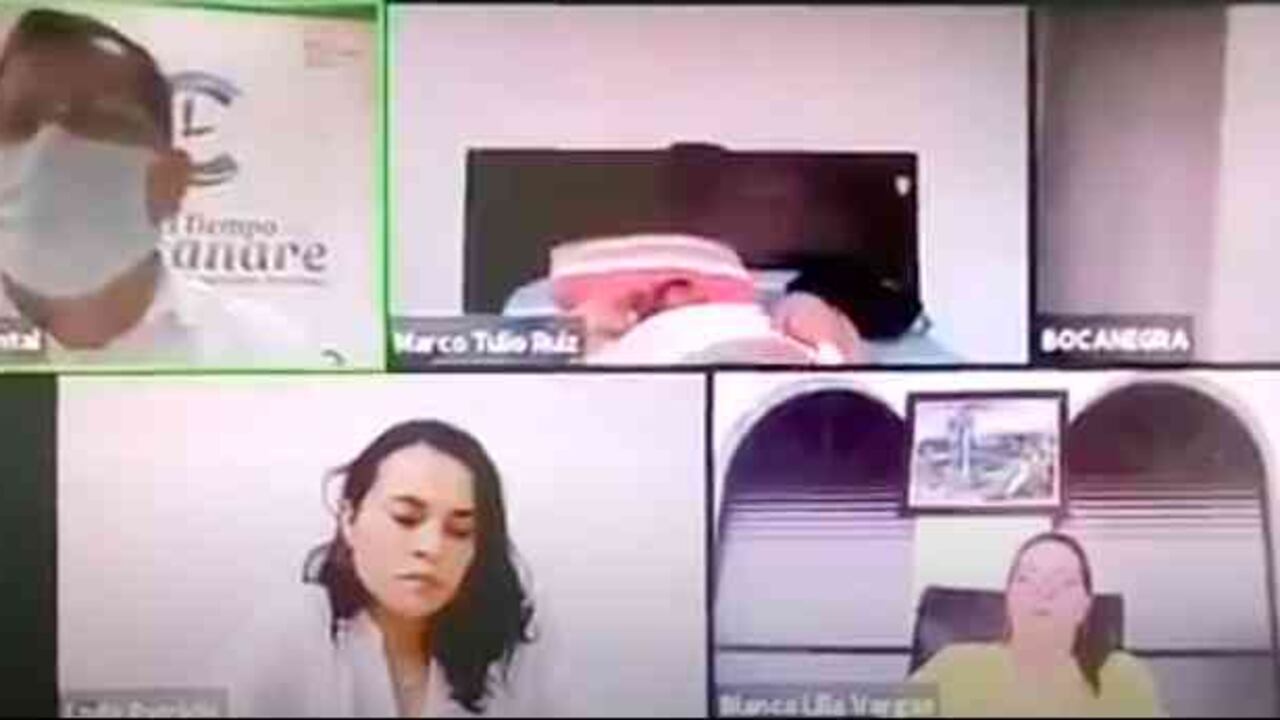 En pleno debate virtual un diputado se acostó en su cama/Pantallazo de video