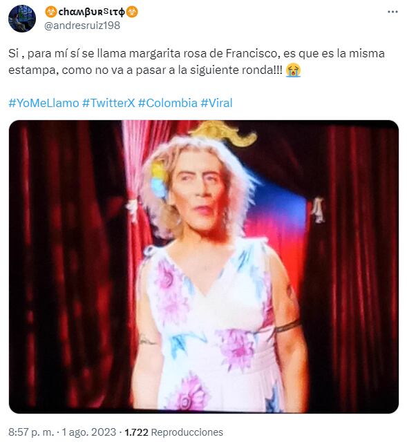 Memes tras presentación de 'Yo me llamo' Margarita Rosa de Francisco