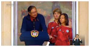 Presidente Gustavo Petro, desde el balcón de la Casa de Nariño