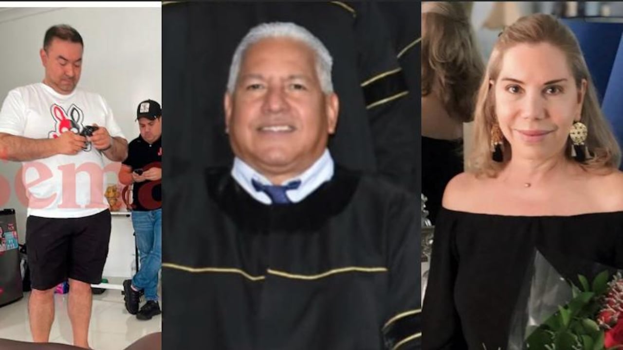 Jorge Luis Alfonso López, alias Gatico; magistrado Jorge Cabrera Jiménez; y su esposa Miryam Acosta De Cabrera, abogada de López.