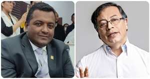 El congresista Víctor Manuel Salcedo y Gustavo Petro.