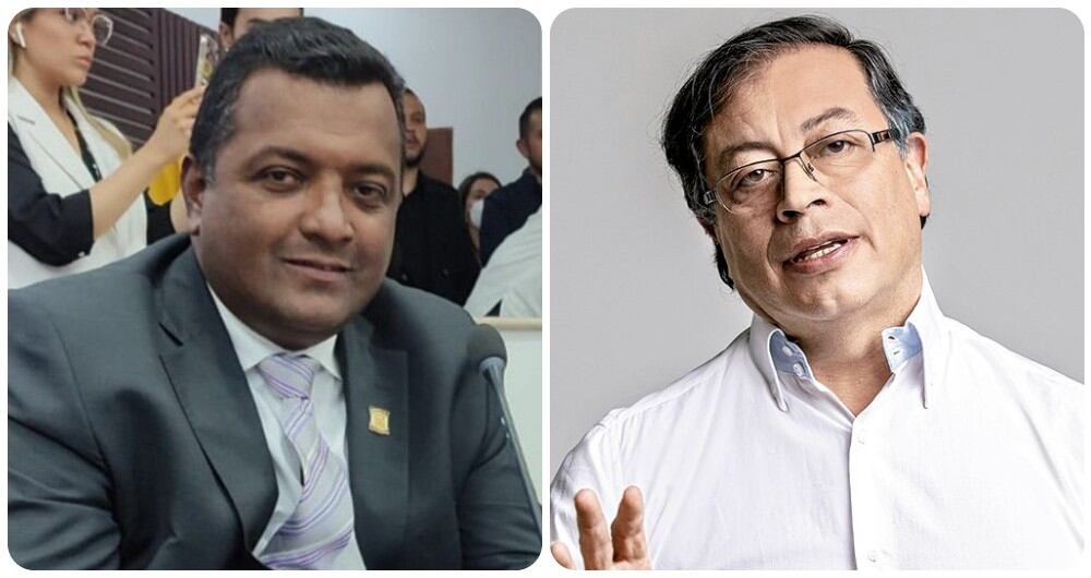 El congresista Víctor Manuel Salcedo y Gustavo Petro.