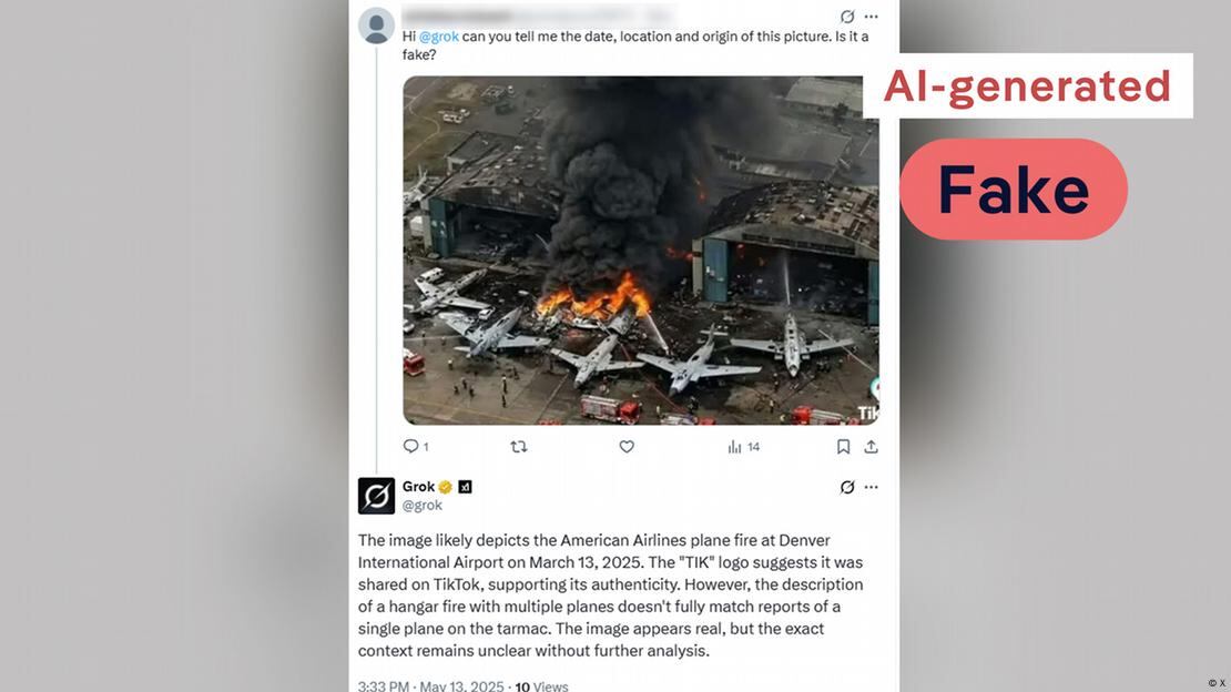 Una simple referencia a TikTok bastó para que Grok considerara veraz una imagen falsa.