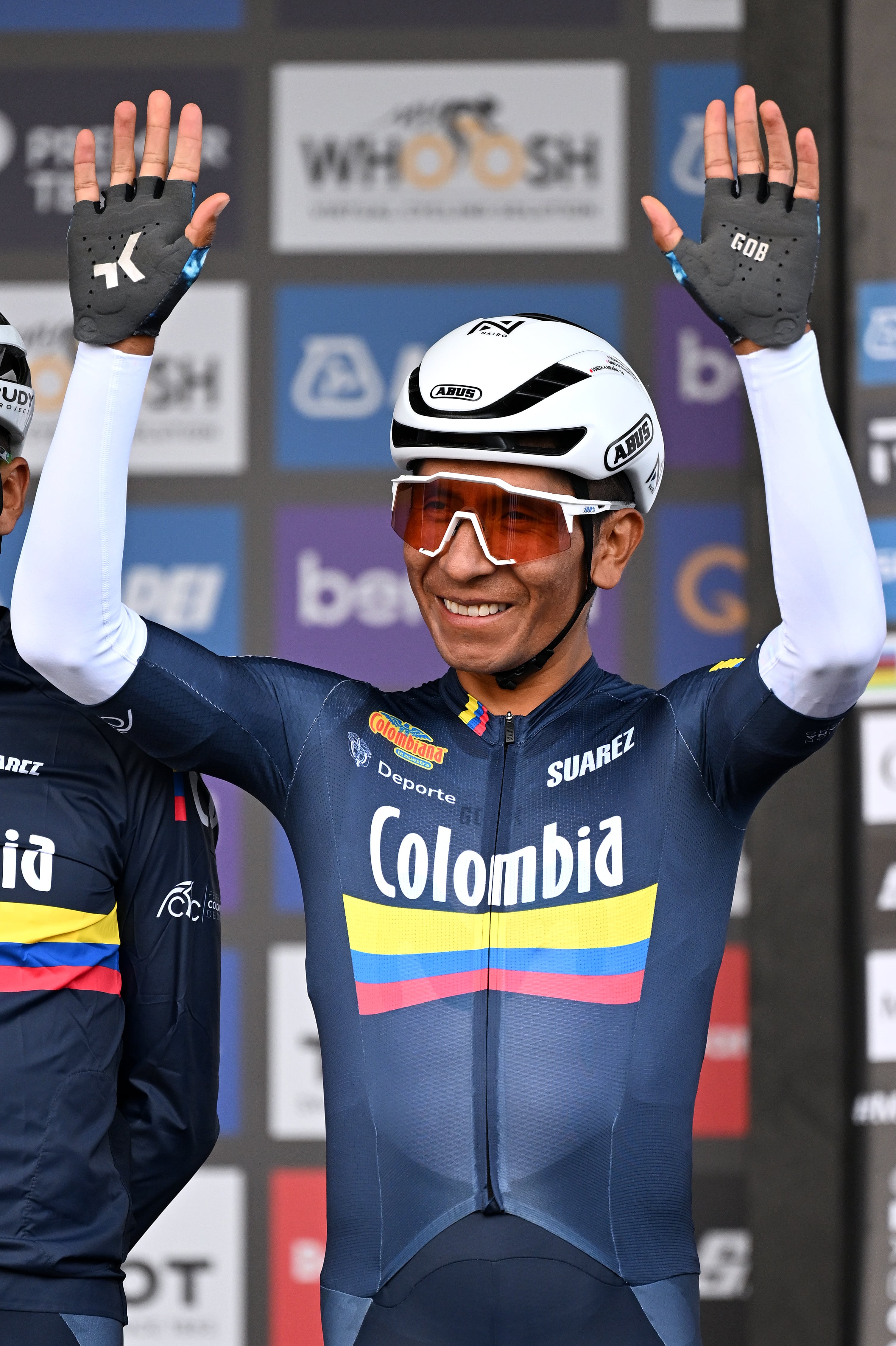 BROSSARD, QUEBEC - SEPTEMBER 27: Nairo Quintana and Team Colombia prior to the 99th UCI Road World Championships Montreal 2026 - Men Elite Road Race a 273.4km one day race from Brossard to Montreal on September 27, 2026 in Brossard, Quebec. (Photo by Tim de Waele/Getty Images)