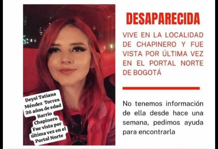 Deysi Tatiana Méndez fue encontrada en la localidad de Suba
