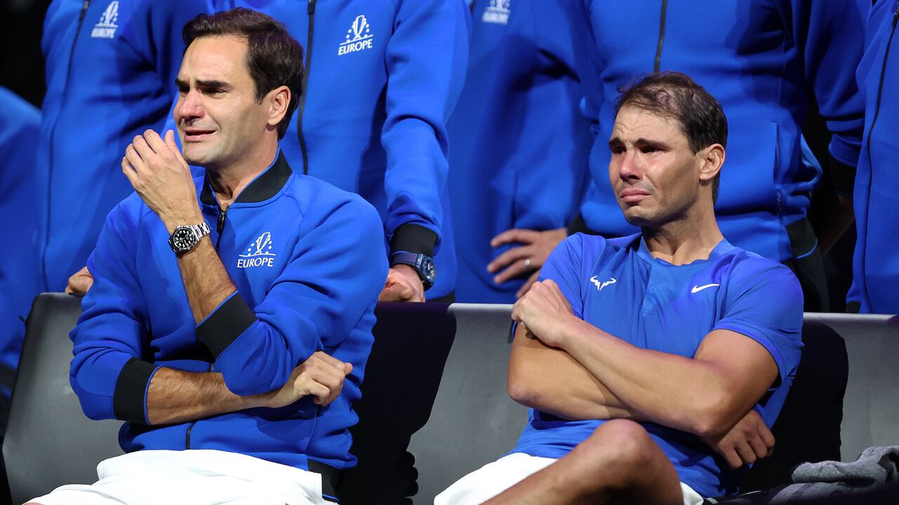 Roger Federer y Rafael Nadal haciendo pareja de dobles en Laver Cup
