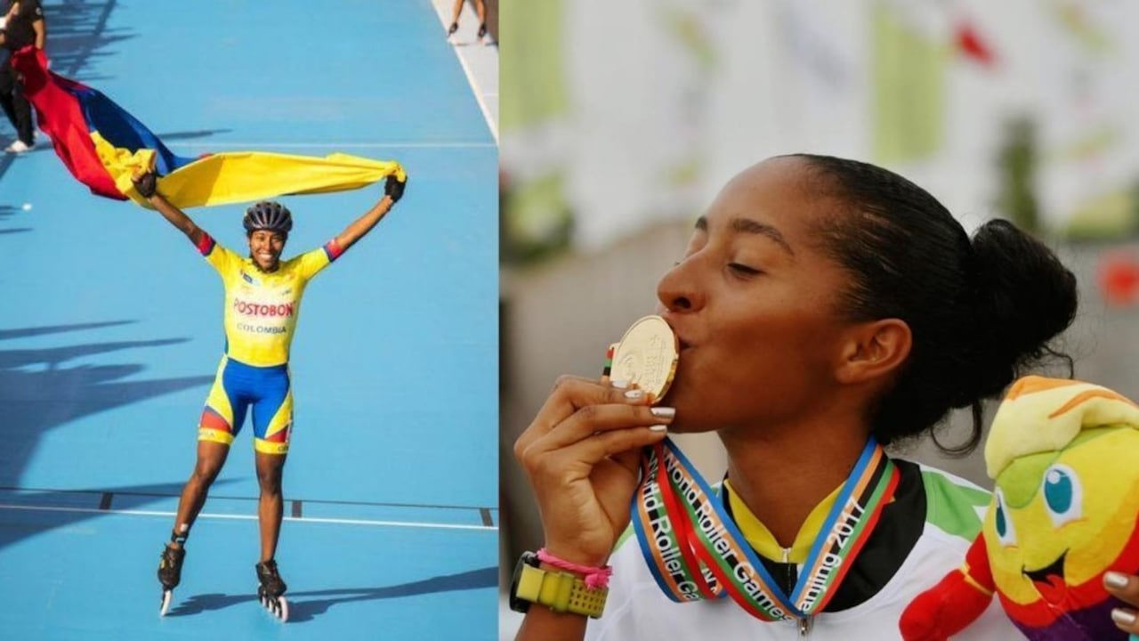 Luz Karime Garzon, trece veces campeona mundial de patinaje de velocidad.