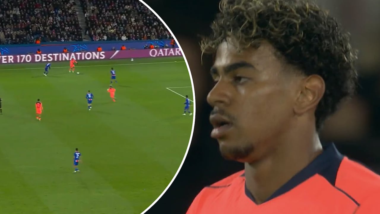 Las cámaras se fueron con la reacción de Lamine Yamal tras el gol del PSG.