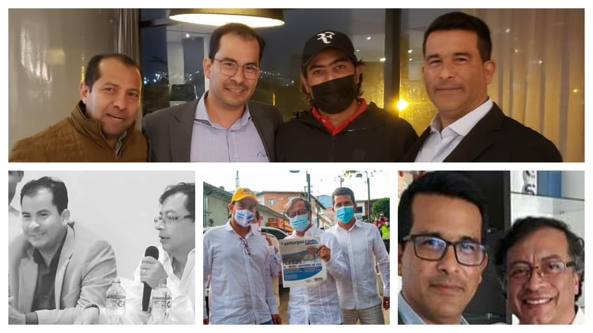 Hermanos Llinás Chica con Nicolás y Gustavo Petro.