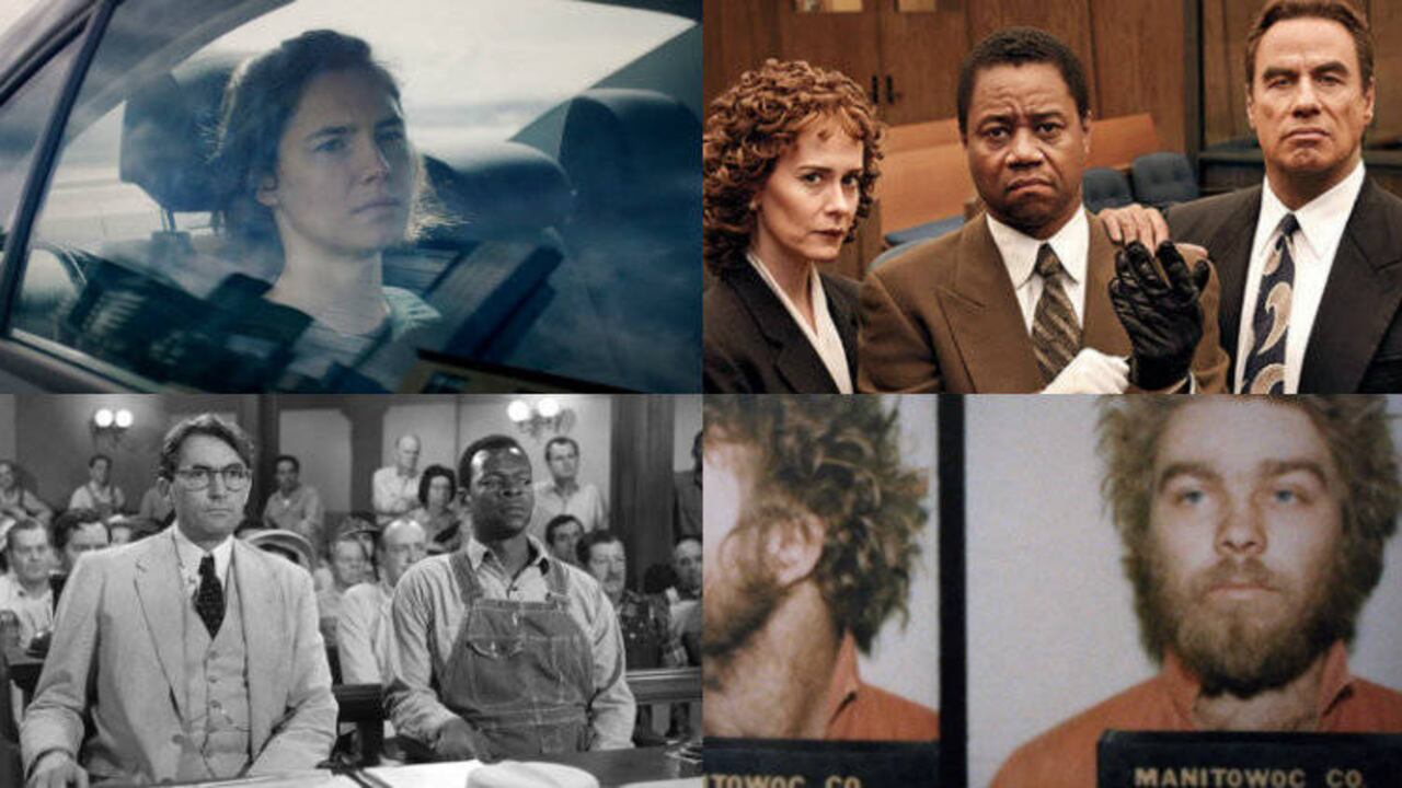 Arriba: 'Amanda Knox' y 'The People v. O.J. Simpson. Abajo: 'Matar a un ruiseñor' y 'Making a Murderer'.