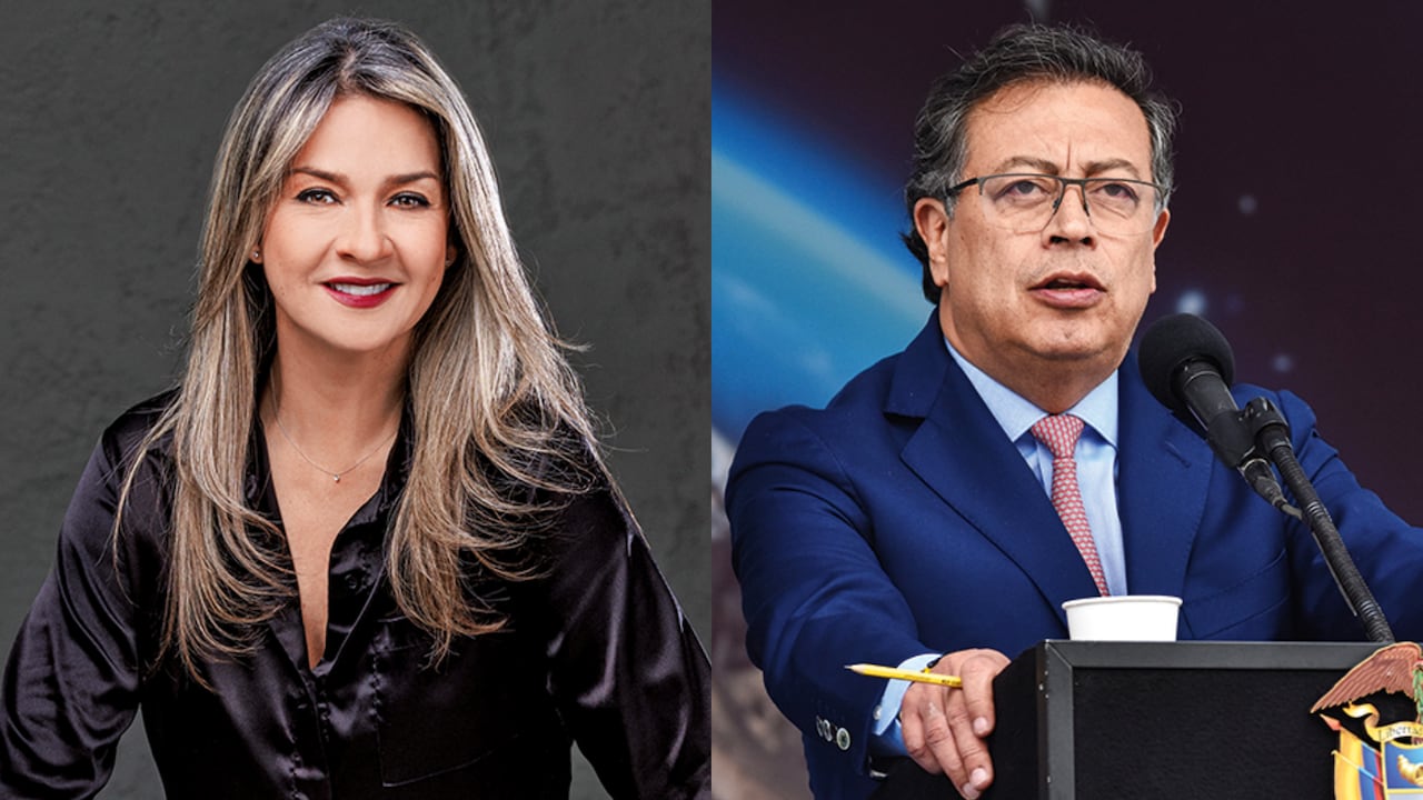 Vicky Dávila y Gustavo Petro.
