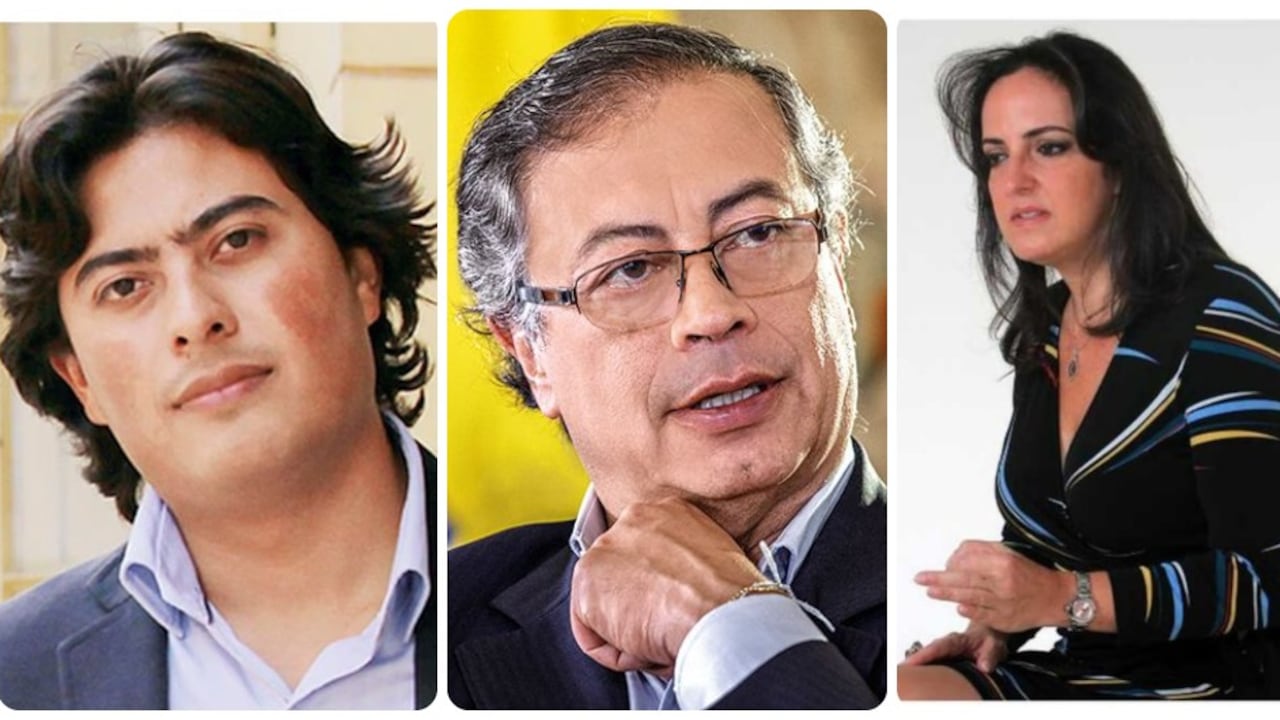 Nicolás Petro, Gustavo Petro y María Fernanda Cabal.