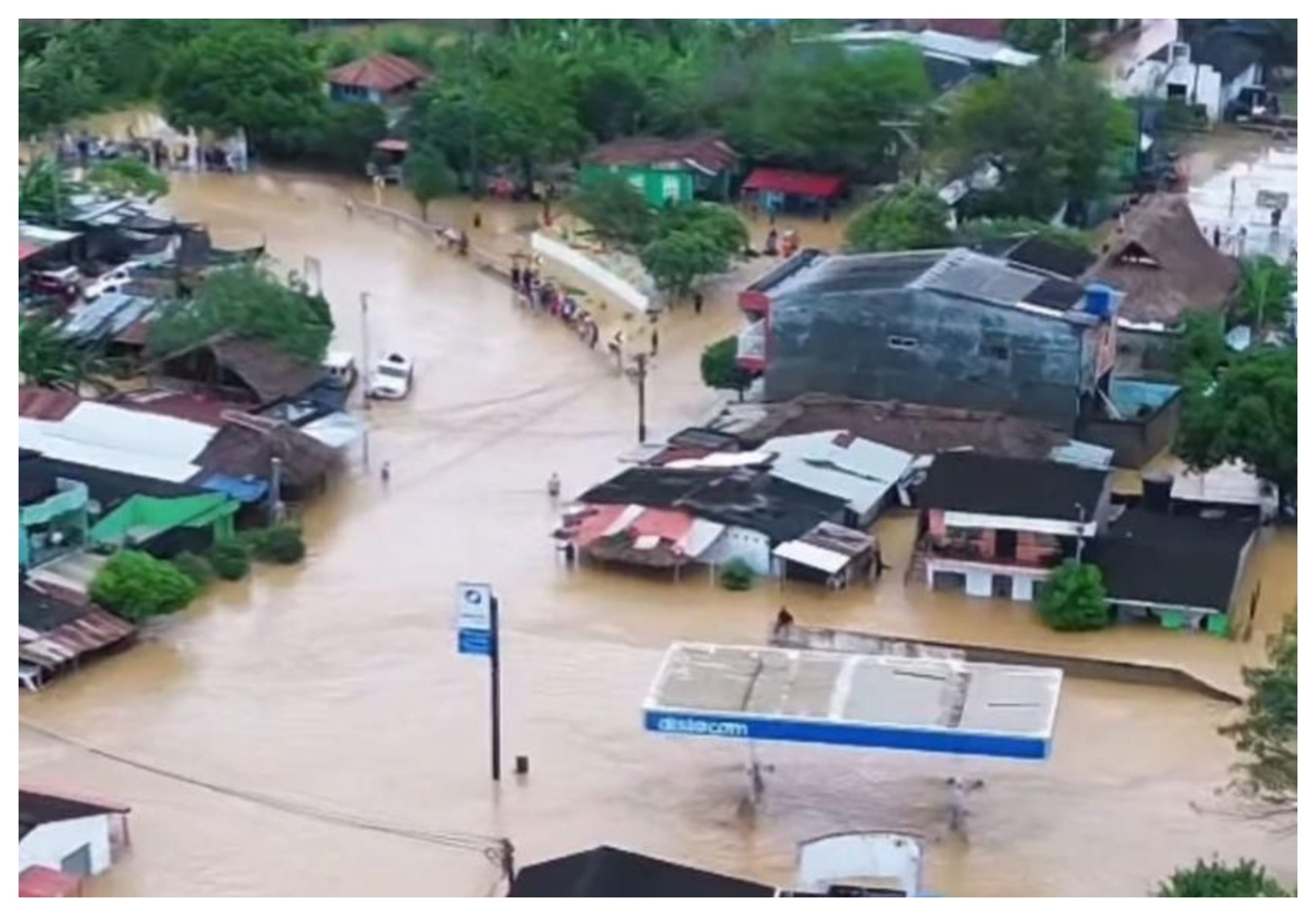 Inundaciones en San Juan de Urabá, en Antioquia.