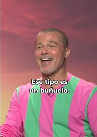 Brad Pitt se ríe al escuchar una palabra colombiana y el su uso.