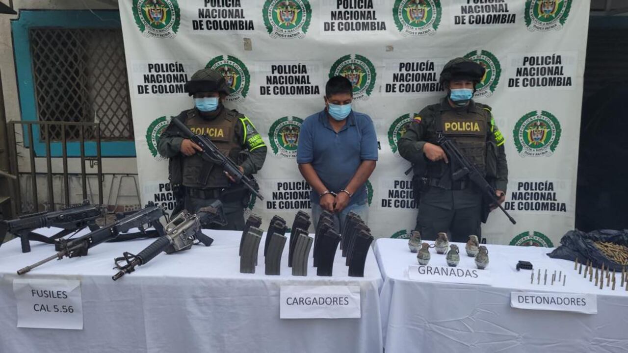 Se creía Rambo: capturan a un sujeto con tremendo arsenal en el Valle del Cauca
