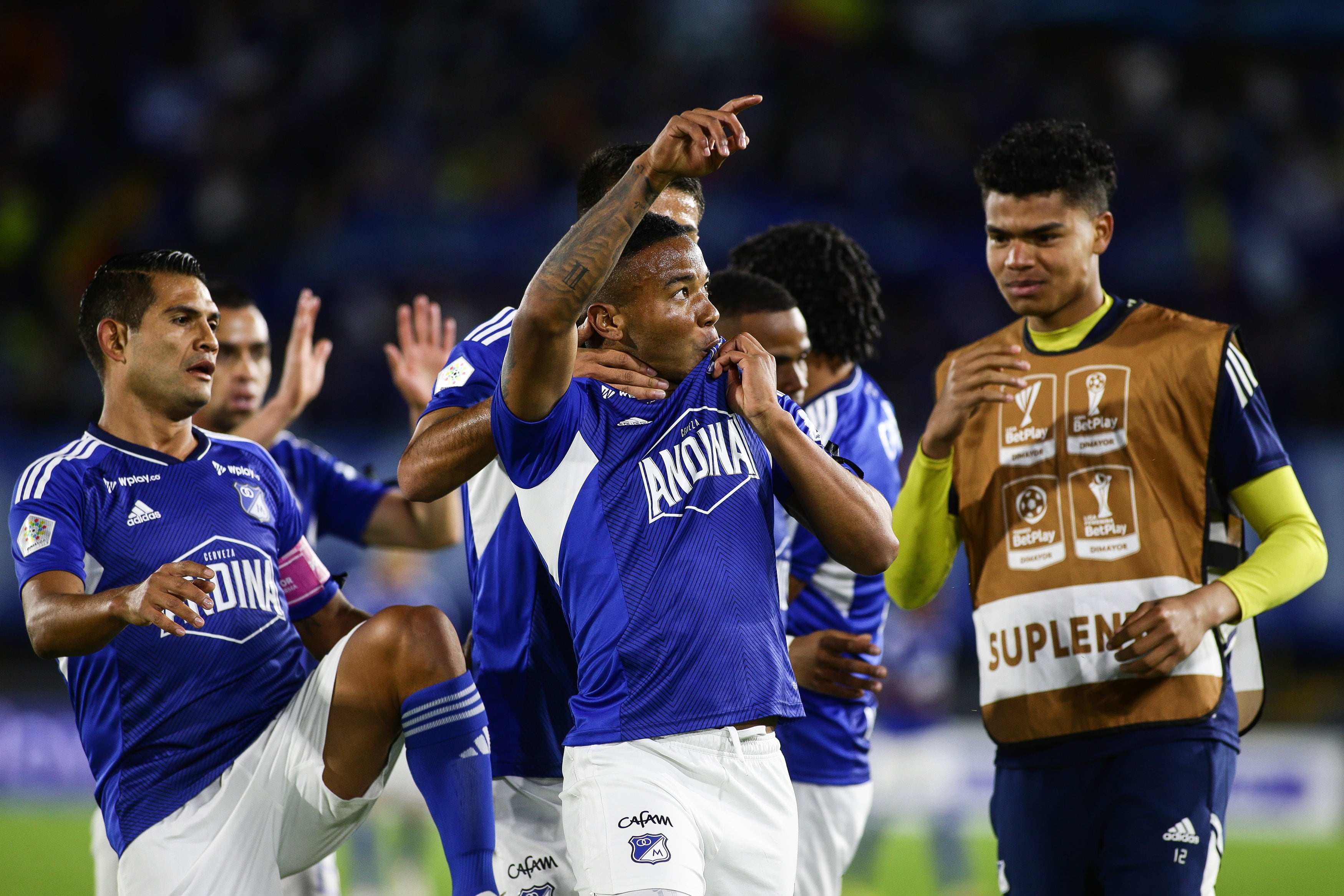Bogotá. Octubre 14 de 2023. Millonarios enfrenta a Junior de Barranquilla por la fecha 17 de la Liga BeyPlay, en el estadio el Campin.(Colprensa - John Paz)
