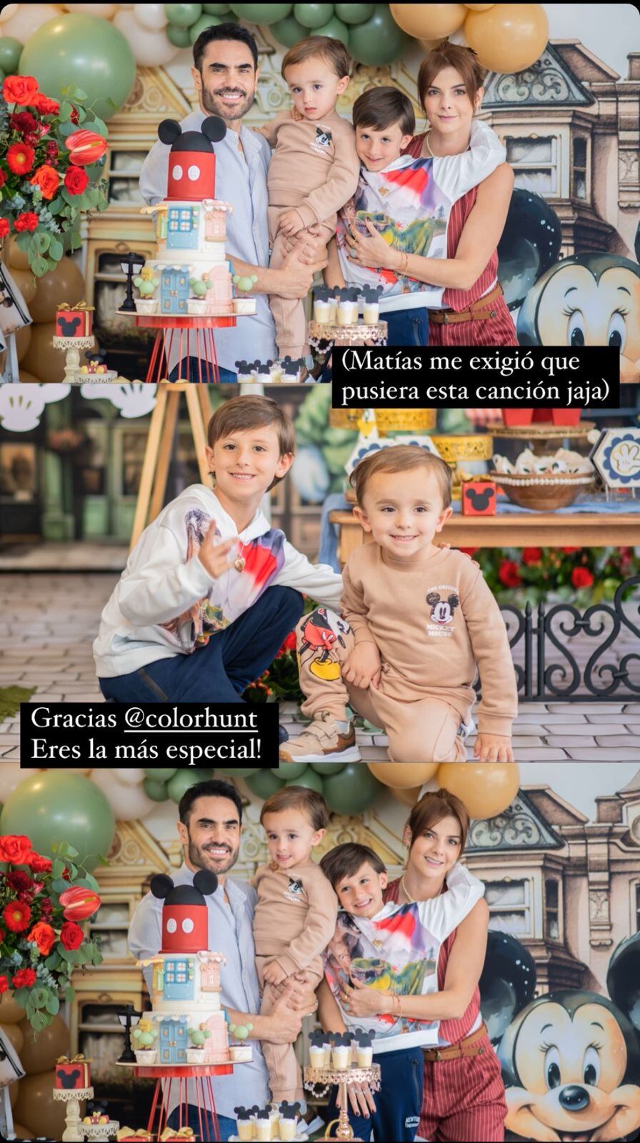 Carolina Cruz, Lincoln Palomeque y sus hijos.