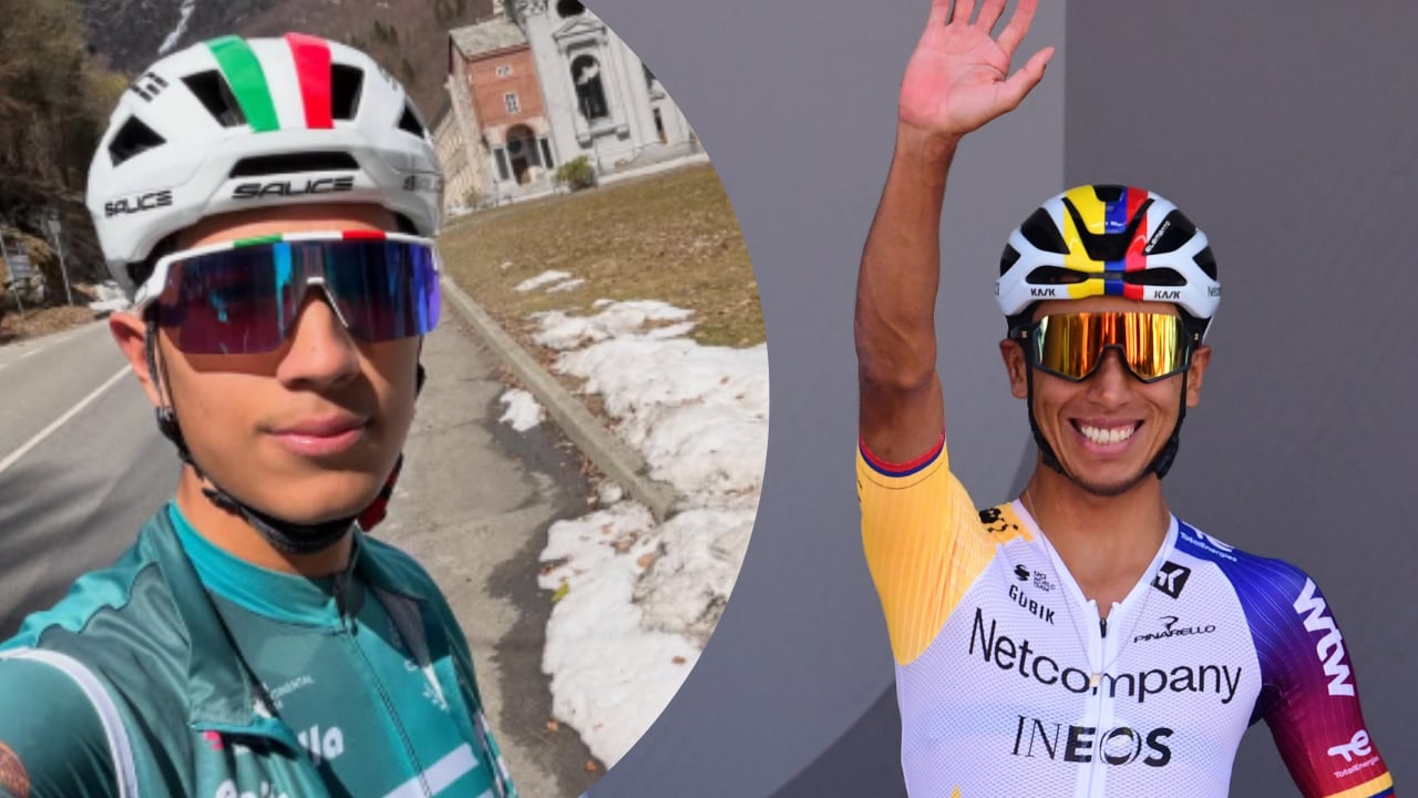Juan Diego Quintero (izq.) el nuevo fichaje del Ineos de Egan Bernal (der.).