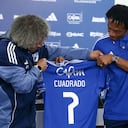 Millonarios presentó a Juan Guillermo Cuadrado como nuevo jugador del club.
