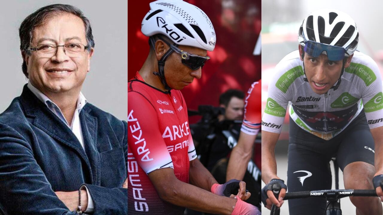Gustavo Petro, Nairo Quintana y Egan Bernal.
Nairo Quintana envió un mensaje a Gustavo Petro y habló de las críticas en redes a Egan Bernal.
