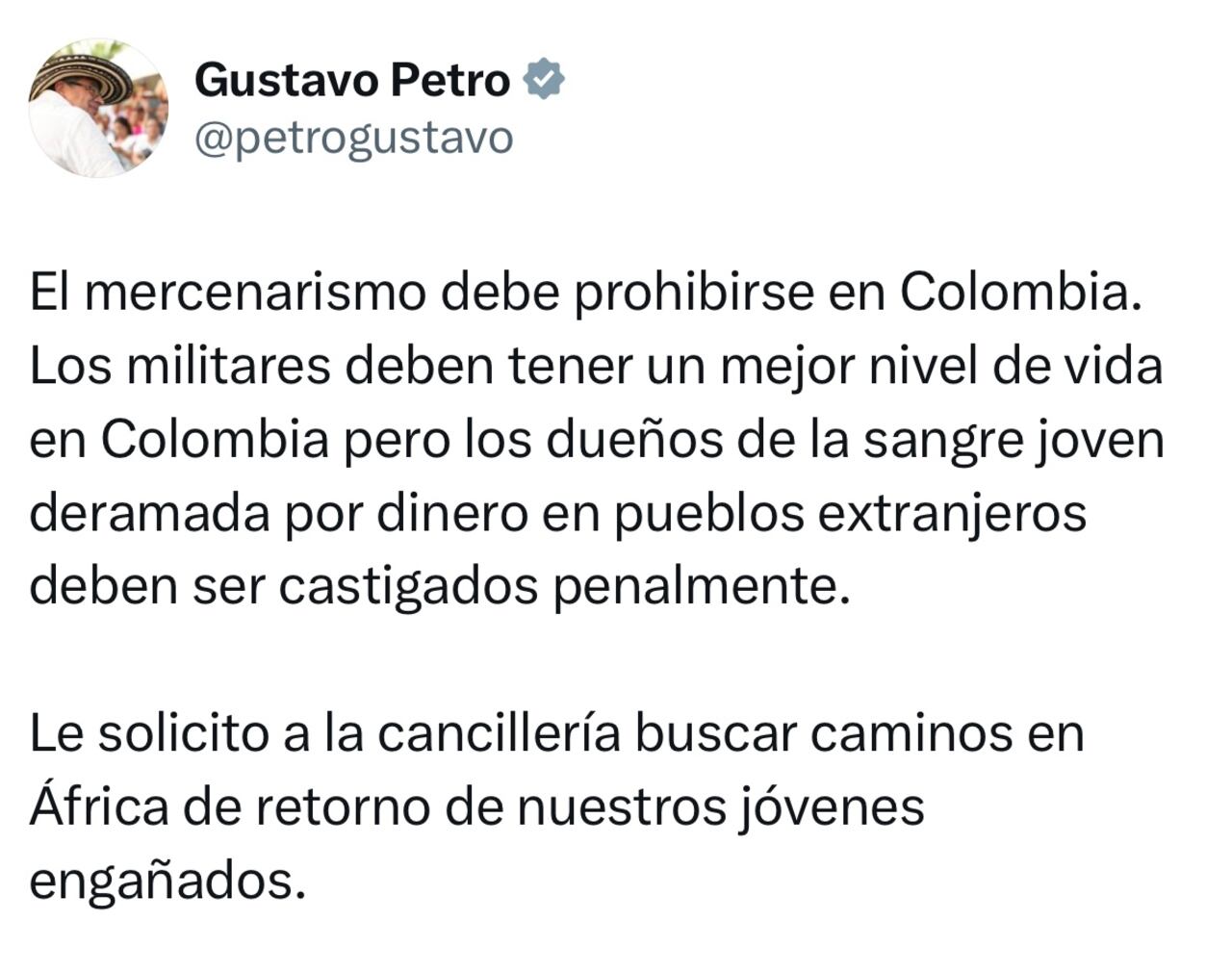 Mensaje presidente Gustavo Petro