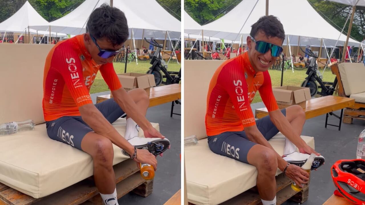 Egan Bernal, sonriente al término de la temporada 2022.