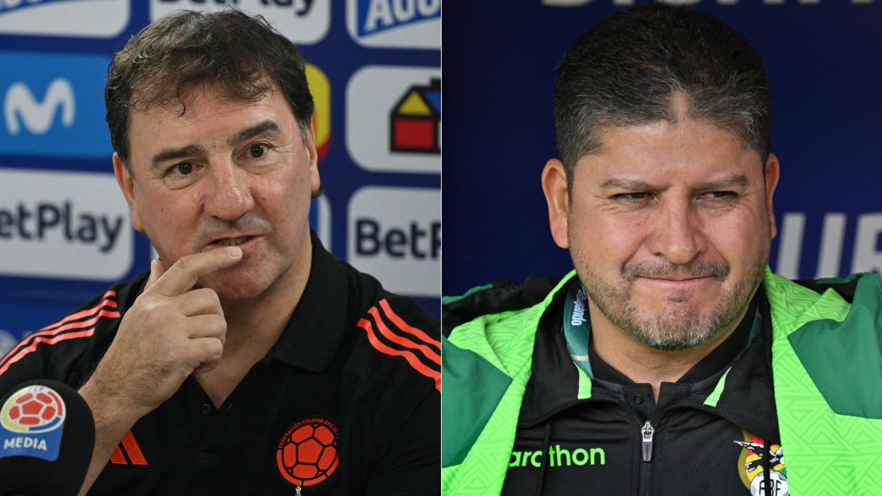 Néstor Lorenzo y Óscar Villegas, entrenadores de Colombia y Bolivia.
