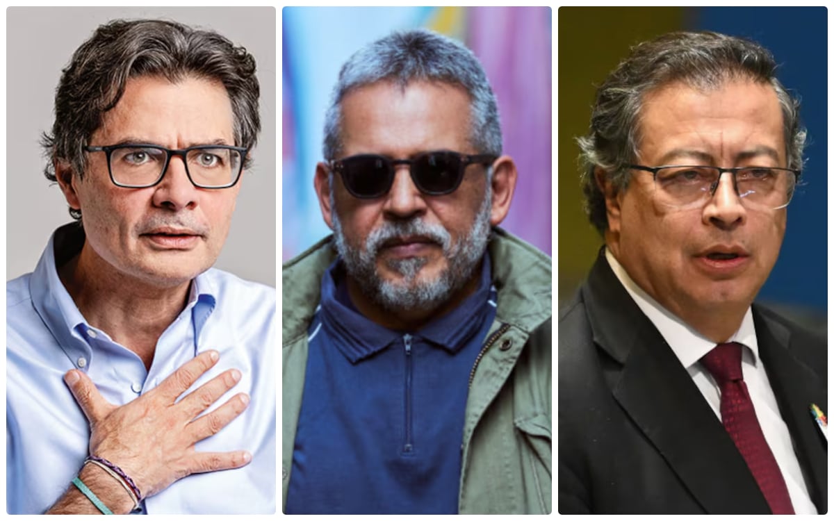 El exministro Alejandro Gaviria, el escritor Mario Mendoza y el presidente Gustavo Petro.