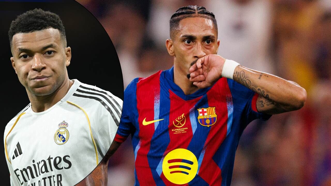 Kylian Mbappé y Raphinha.