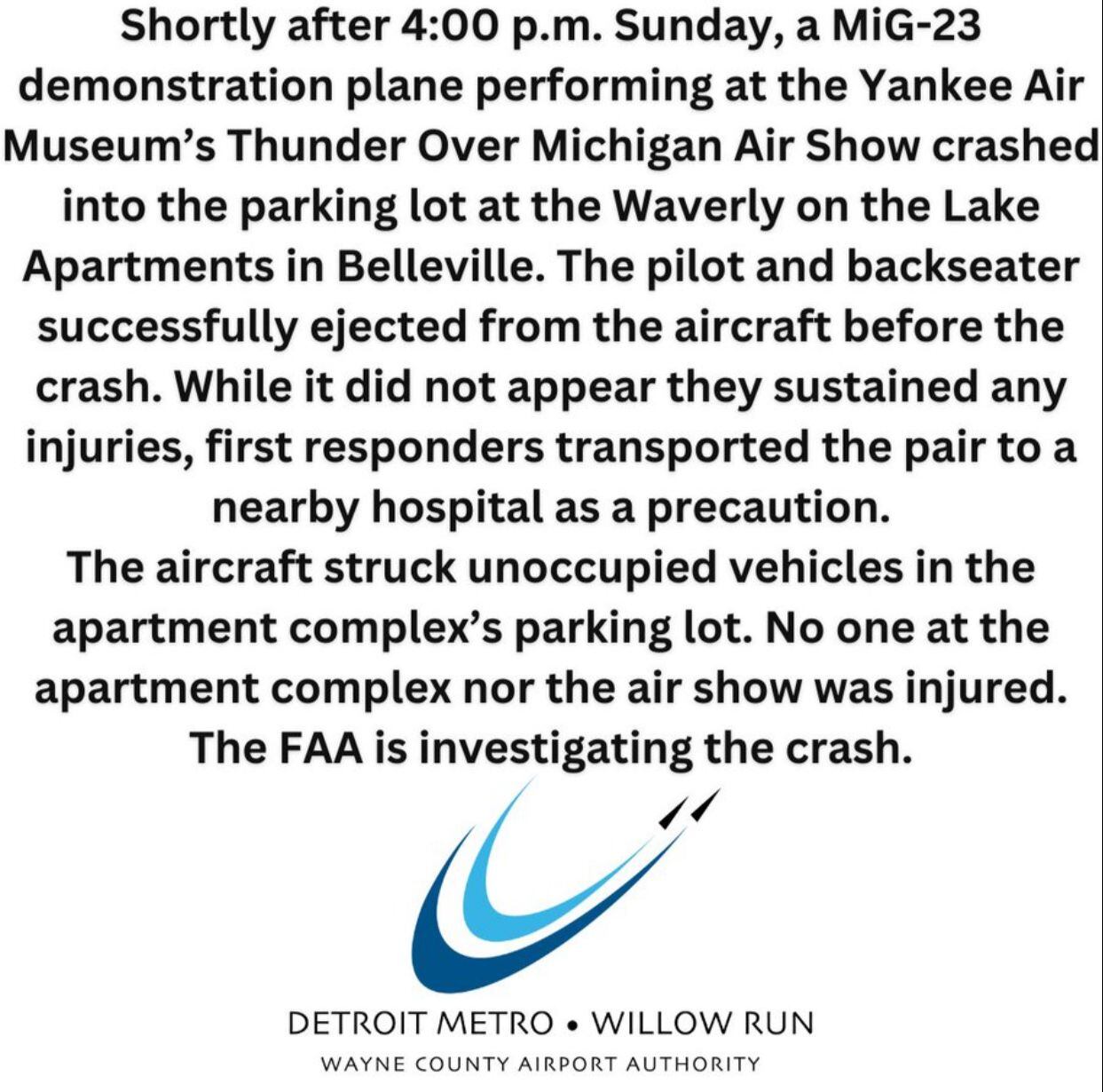 Los pilotos sobrevivieron al accidente