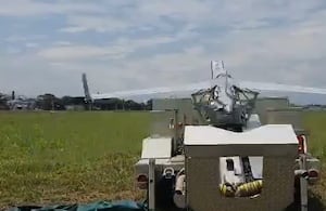 Lanzamiento de dron militar en el Cauca.
