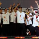 Álvaro Morata fue el host de la celebración de España en Madrid