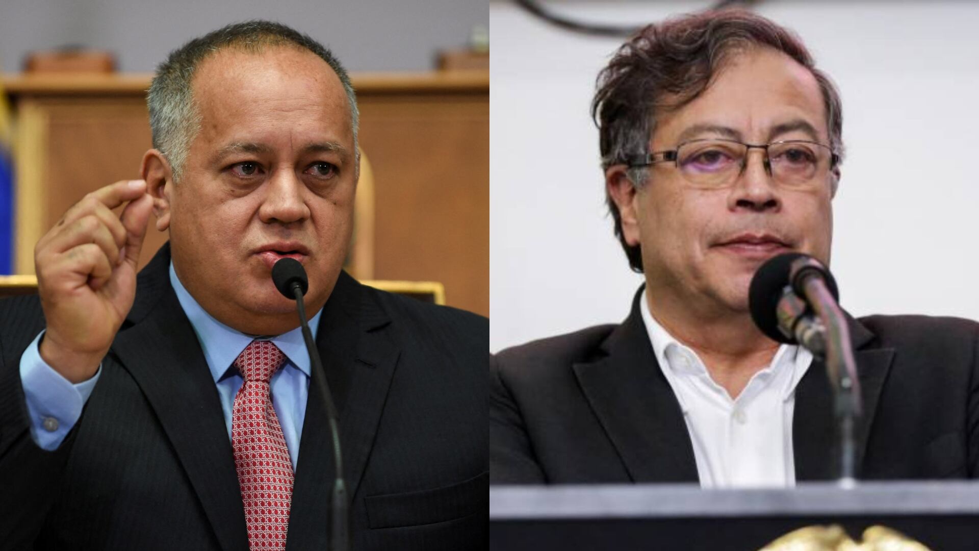 El presidente de Colombia, Gustavo Petro y Diosdado Cabello.