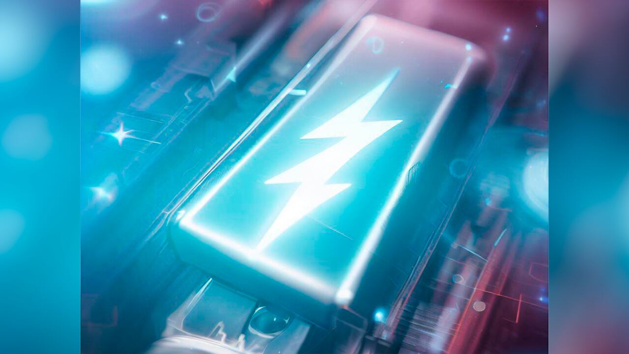 Ilustración de una batería cargando energía.