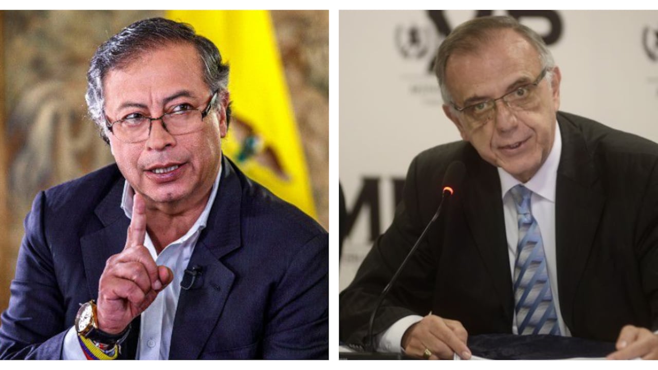 El presidente Gustavo Petro y el ministro de Defensa, Iván Velásquez.