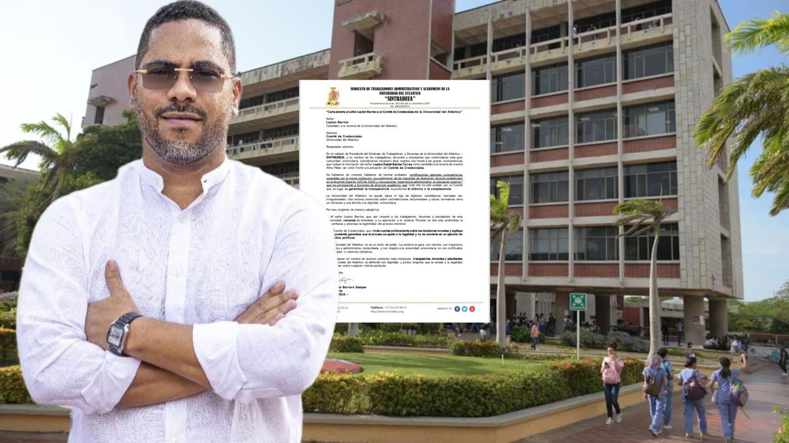 Leyton Barrios, aspirante a la rectoría de la Universidad del Atlántico.