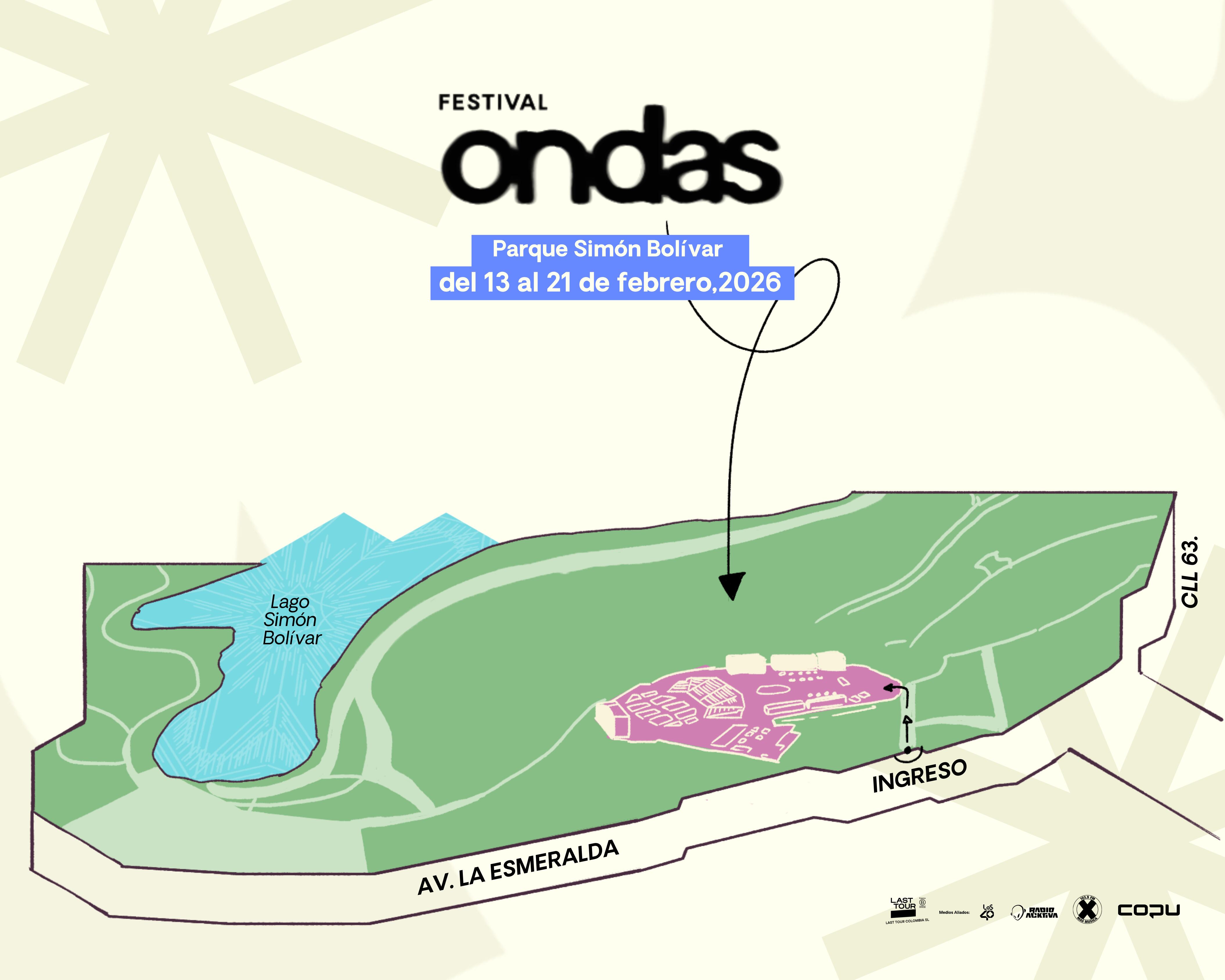 El Festival Ondas se llevará a cabo en el Parque Simón Bolívar, en Bogotá.