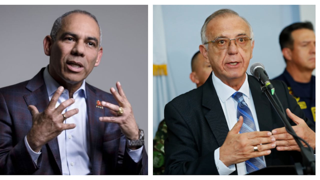 El general (r) Eduardo Zapateiro, excomandante del Ejército, y el ministro de Defensa, Iván Velásquez