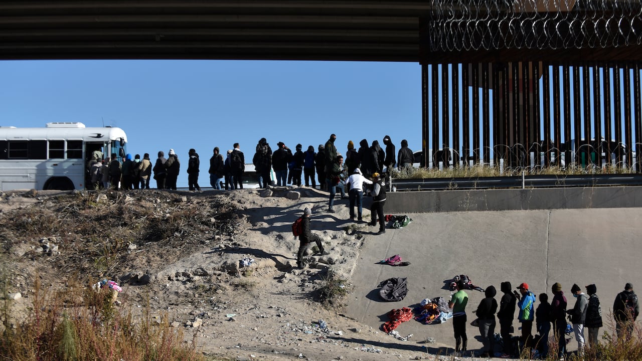 Migrantes en El Paso, Texas.