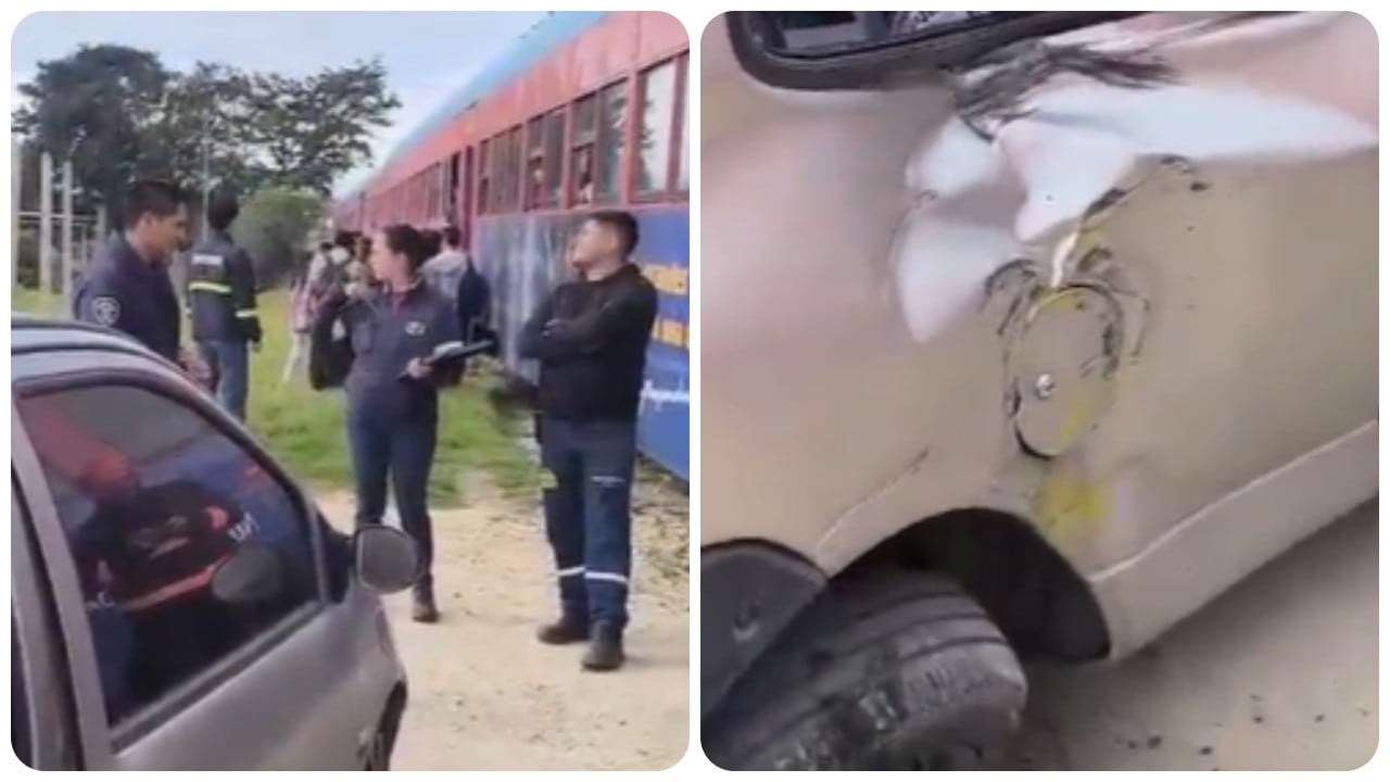Choque entre el Tren de La Sábana y carro particular