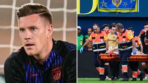 Ter Stegen salió gravemente lesionado en el partido de Barcelona vs. Villarreal